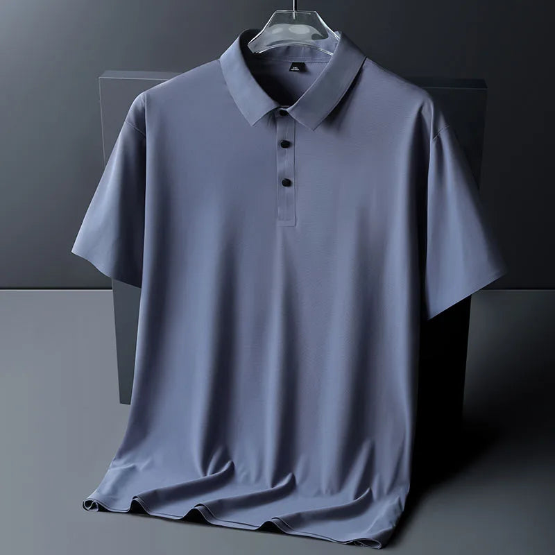 polo shirt men 6XL 7XL 8XL Summer new High quality mens short-sleeved polo shirt Ice silk Men's business casual polo shirt 2212