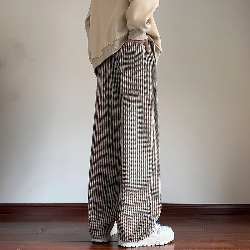 Casual Pants For Men 2024 Spring Autumn New Style American Fit Loose Fit Leg Sweatpants Skin Sense Straight Leg Pants
