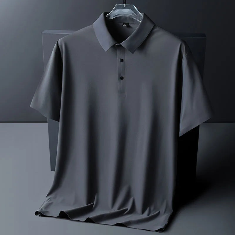 polo shirt men 6XL 7XL 8XL Summer new High quality mens short-sleeved polo shirt Ice silk Men's business casual polo shirt 2212