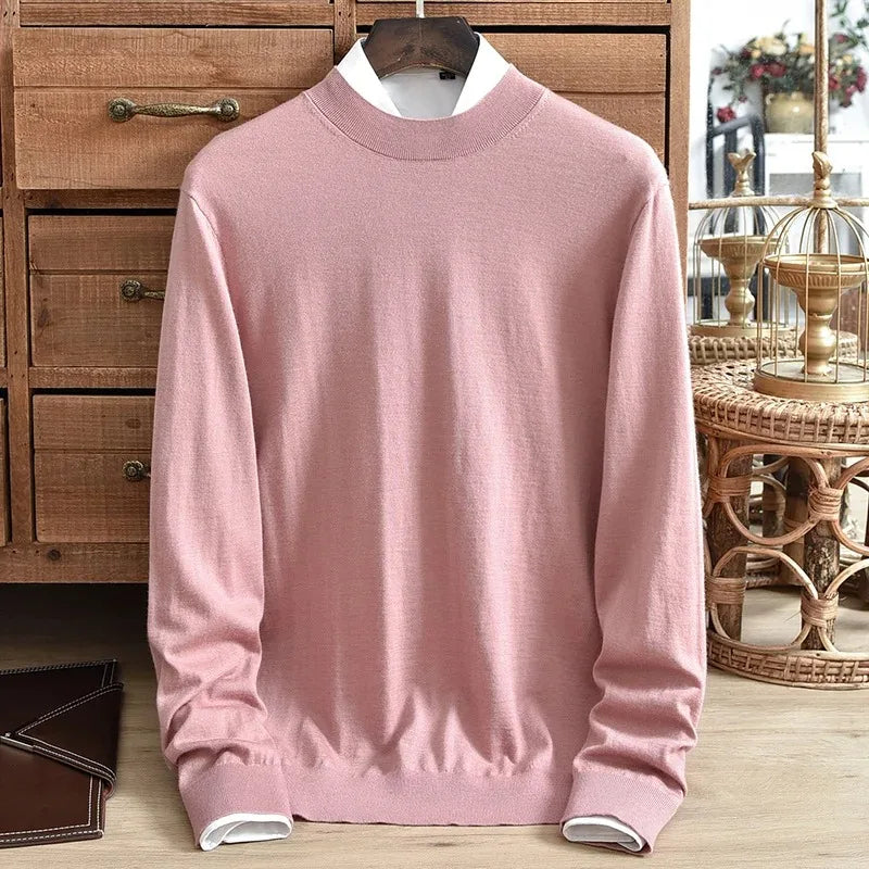 Men's Slim Fit Half Turtleneck Sweater Pullover Sweater Basic Knitted Long Sleeve Lightweight Streetwear for Fall Winter Warm