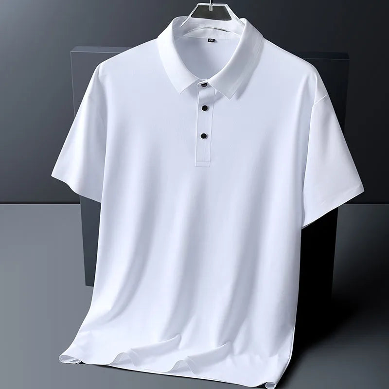 polo shirt men 6XL 7XL 8XL Summer new High quality mens short-sleeved polo shirt Ice silk Men's business casual polo shirt 2212