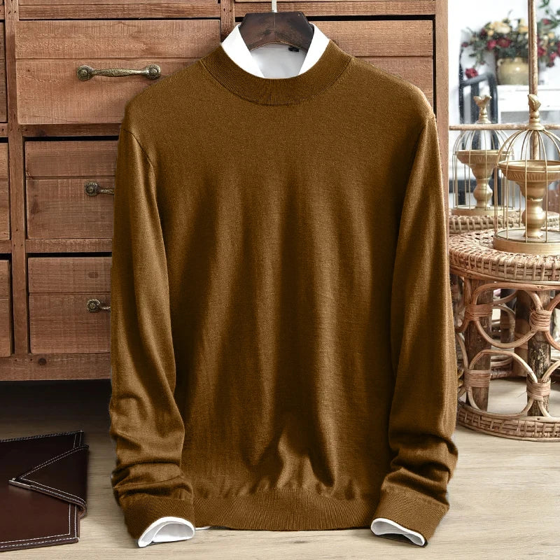 Men's Slim Fit Half Turtleneck Sweater Pullover Sweater Basic Knitted Long Sleeve Lightweight Streetwear for Fall Winter Warm