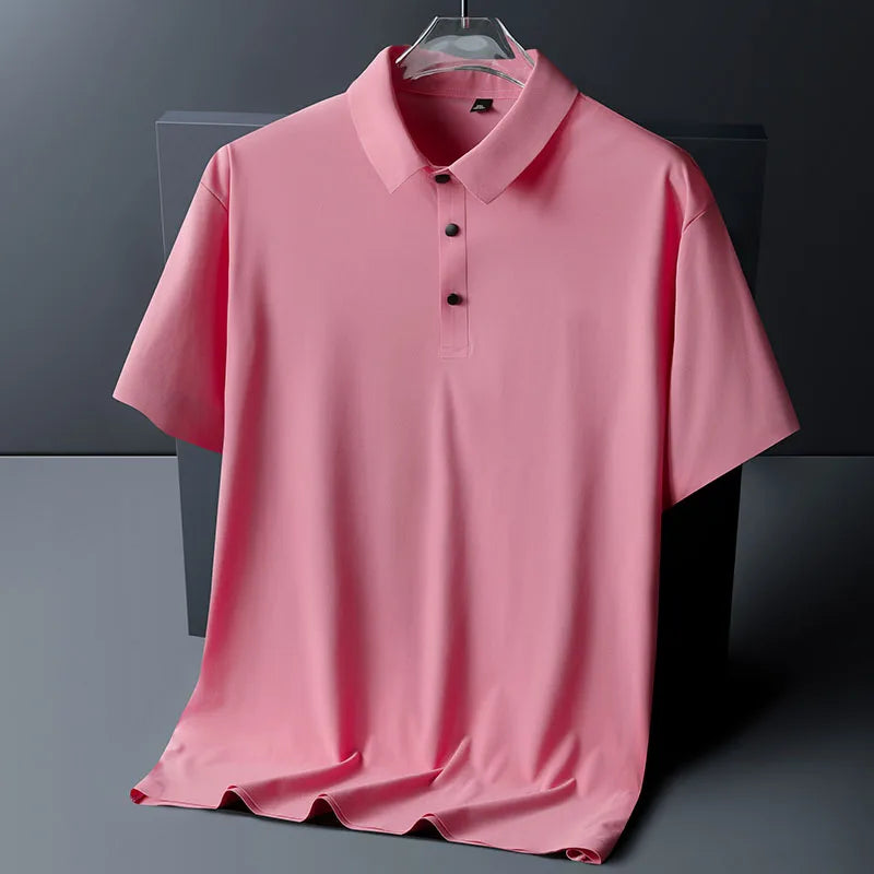 polo shirt men 6XL 7XL 8XL Summer new High quality mens short-sleeved polo shirt Ice silk Men's business casual polo shirt 2212