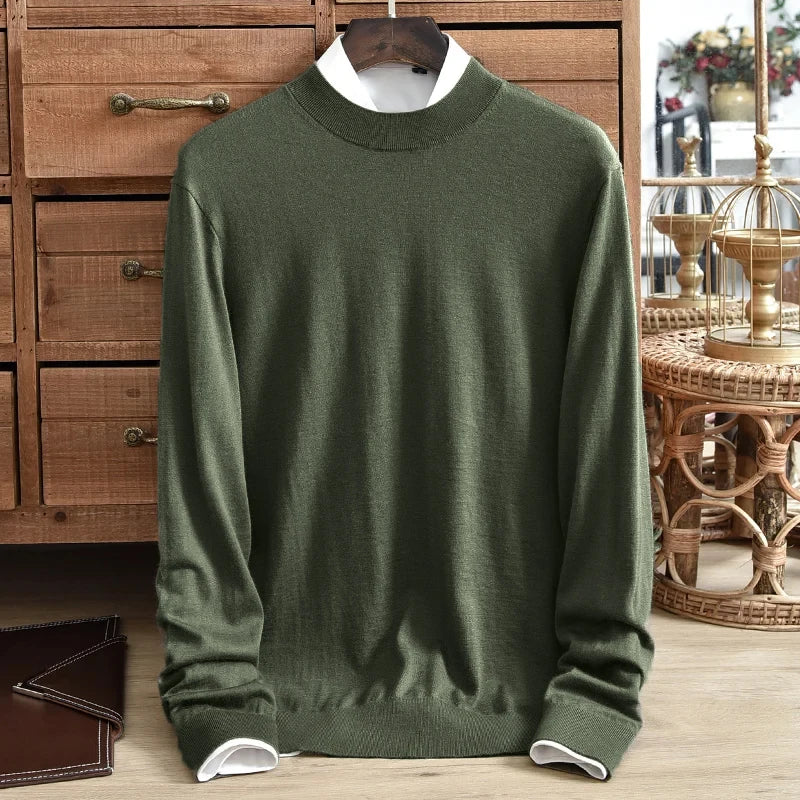 Men's Slim Fit Half Turtleneck Sweater Pullover Sweater Basic Knitted Long Sleeve Lightweight Streetwear for Fall Winter Warm