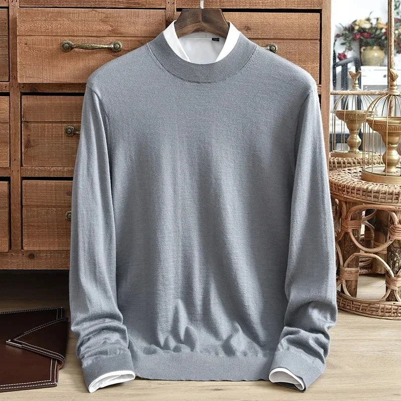Men's Slim Fit Half Turtleneck Sweater Pullover Sweater Basic Knitted Long Sleeve Lightweight Streetwear for Fall Winter Warm
