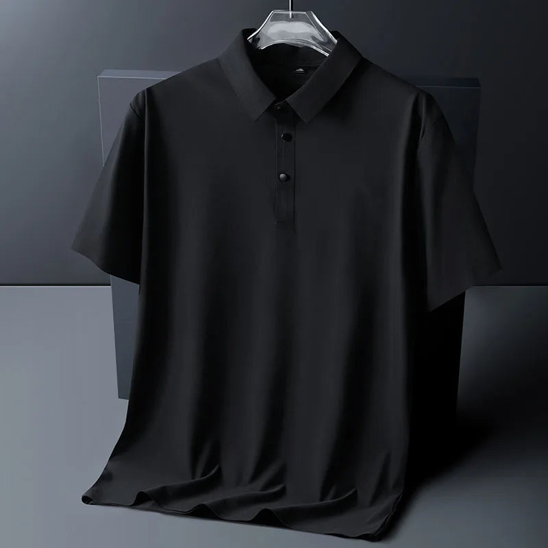 polo shirt men 6XL 7XL 8XL Summer new High quality mens short-sleeved polo shirt Ice silk Men's business casual polo shirt 2212