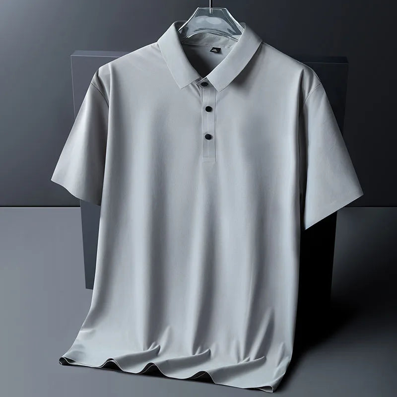 polo shirt men 6XL 7XL 8XL Summer new High quality mens short-sleeved polo shirt Ice silk Men's business casual polo shirt 2212