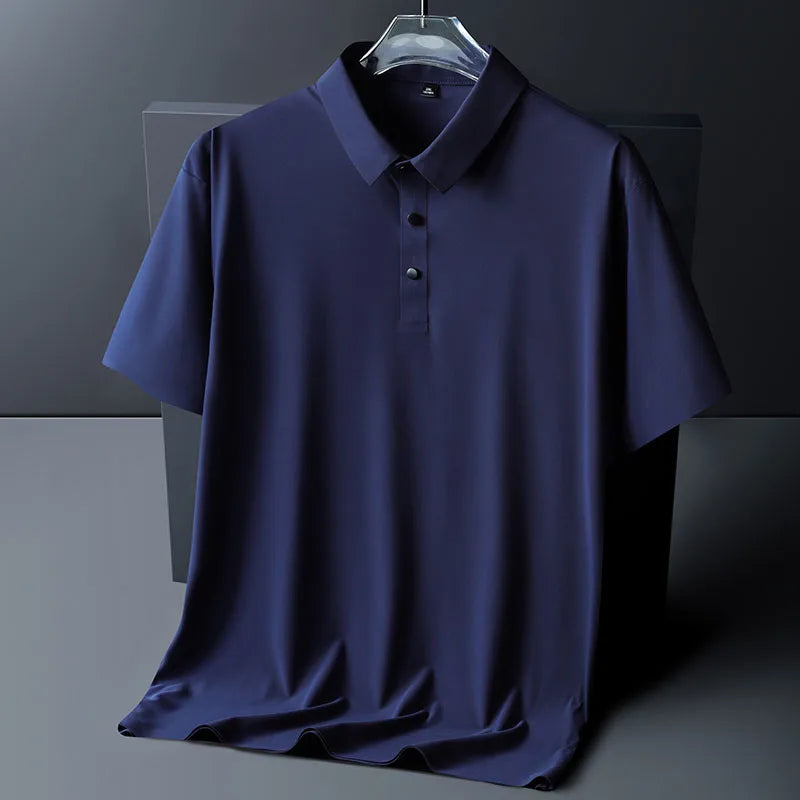 polo shirt men 6XL 7XL 8XL Summer new High quality mens short-sleeved polo shirt Ice silk Men's business casual polo shirt 2212