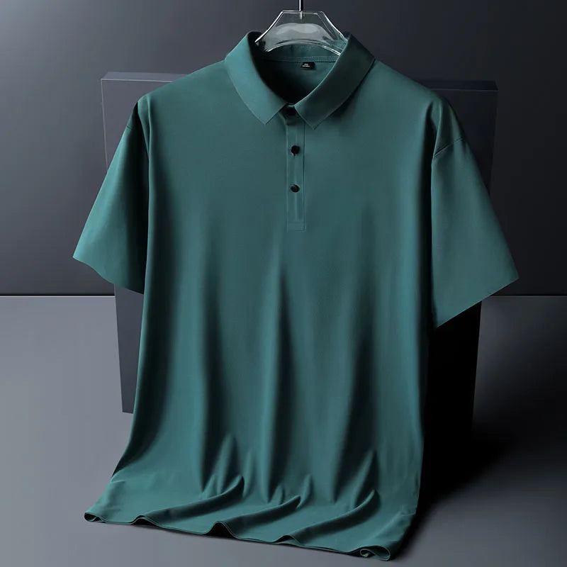 polo shirt men 6XL 7XL 8XL Summer new High quality mens short-sleeved polo shirt Ice silk Men's business casual polo shirt 2212