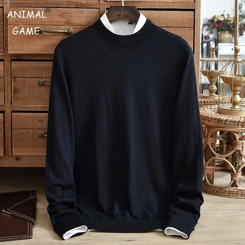 Men's Slim Fit Half Turtleneck Sweater Pullover Sweater Basic Knitted Long Sleeve Lightweight Streetwear for Fall Winter Warm