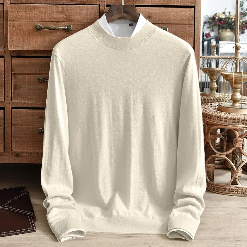 Men's Slim Fit Half Turtleneck Sweater Pullover Sweater Basic Knitted Long Sleeve Lightweight Streetwear for Fall Winter Warm