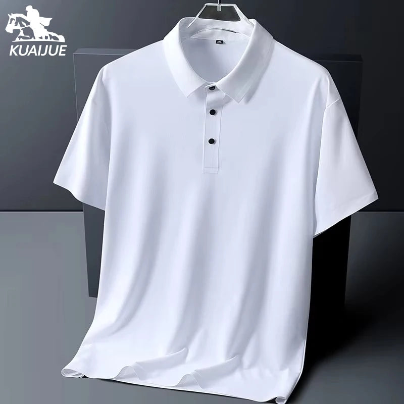 polo shirt men 6XL 7XL 8XL Summer new High quality mens short-sleeved polo shirt Ice silk Men's business casual polo shirt 2212