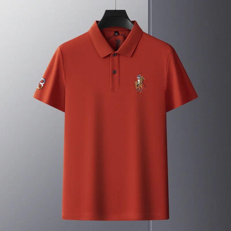 2024 Summer 100% Cotton Polo Shirt Men's Short Sleeve T-shirt Premium Brand Logo Embroidery Fashion Business Casual Paul Shirt