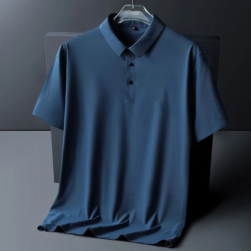 polo shirt men 6XL 7XL 8XL Summer new High quality mens short-sleeved polo shirt Ice silk Men's business casual polo shirt 2212